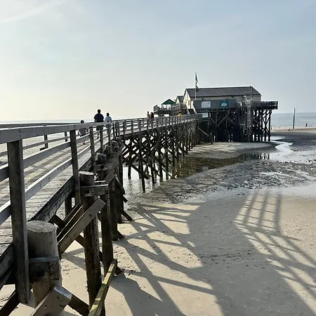 شقة Sky & Sand Spo Strandhutte I Boxspringbett, Strandnah, Direkt Am Leuchtturm, Eigener Eingang سانكت بيتر اوردنغ